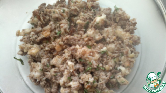 Casserole of minced meat and eggs