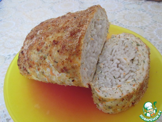 Chicken roulade with spaghetti