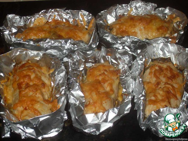 Rolls of chicken breast