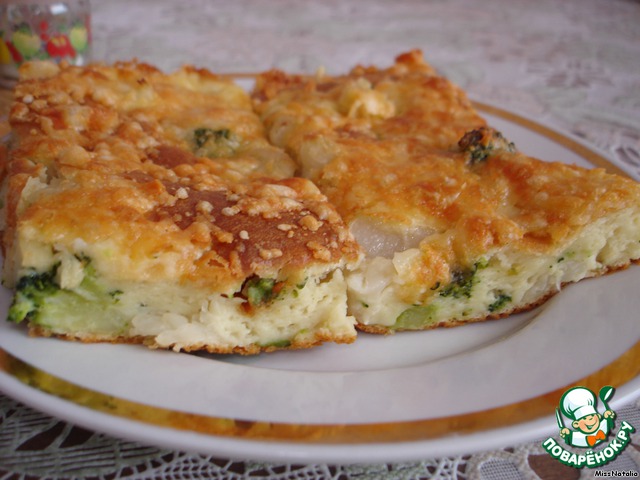 Пирог с брокколи и цветной капустой
