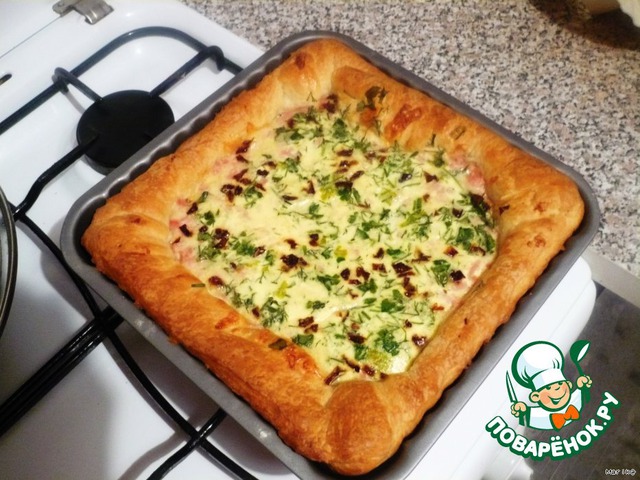 Пирог с ветчиной и сыром