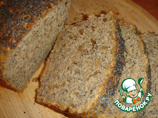 Bread with three types of seeds