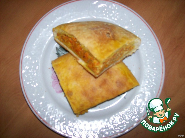 Carrot filling for savoury pie