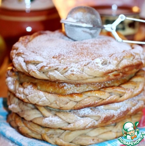 Focaccia with buckwheat flour and apples