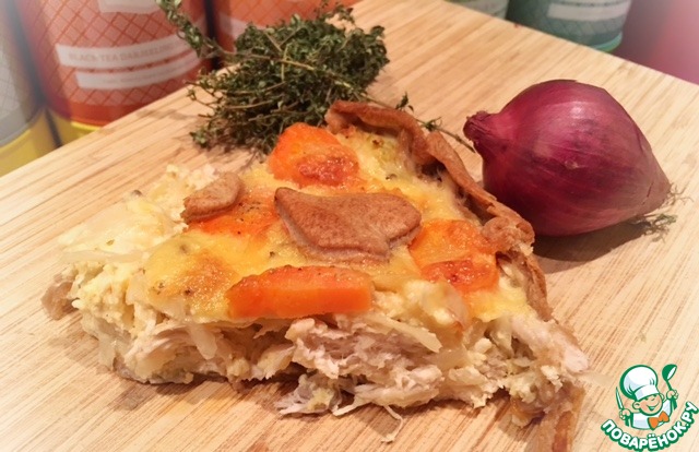 Пирог с капустой и куриным мясом 