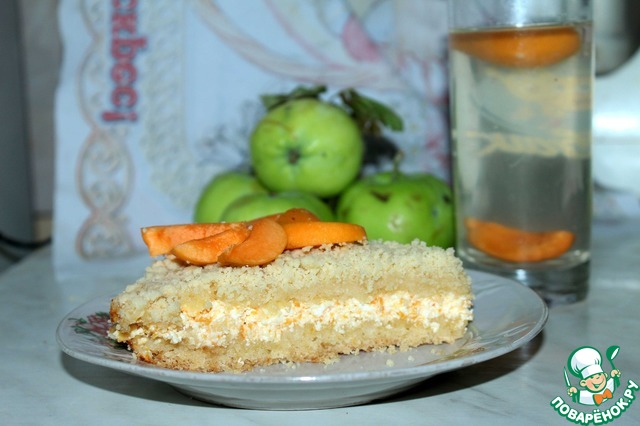 Cottage cheese and apricot pie