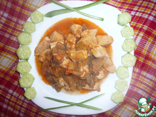 Chicken fillet with eggplant