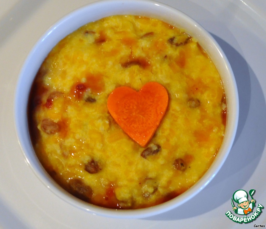 Millet porridge with pumpkin, raisins and dried apricots