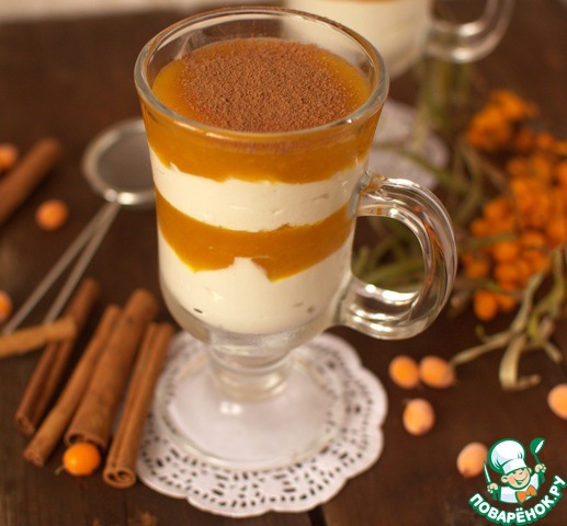 Cheese-sea buckthorn dessert
