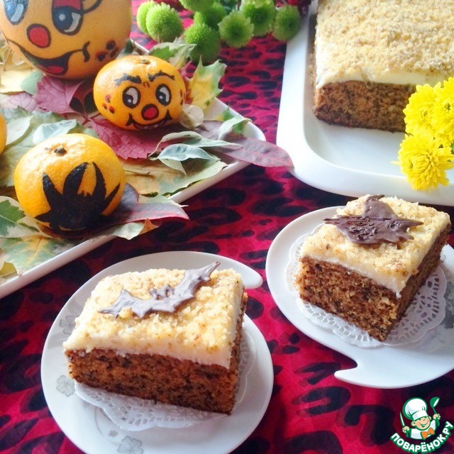 Тыквенное пирожное с грецким орехом