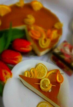 Easy cheesecake with peach