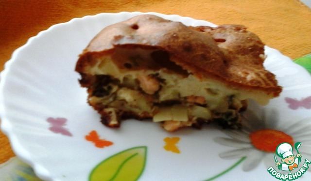 Пирог заливной с брюшками семги