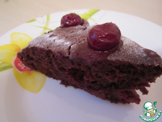 Брауни с вишней и орехами