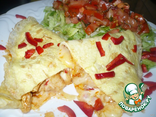 Omelet with chicken