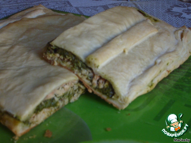 Pie with salmon