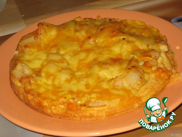 Pear pie with salty cheese