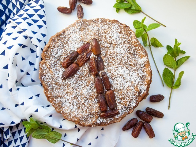 Cake with buckwheat flour and banana filling