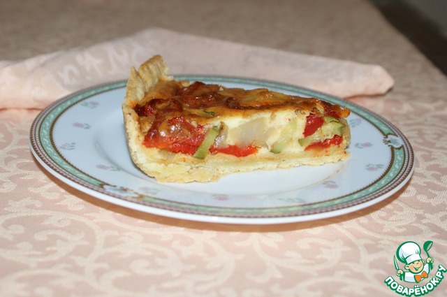 Пирог с болгарским перцем, картофелем и цуккини