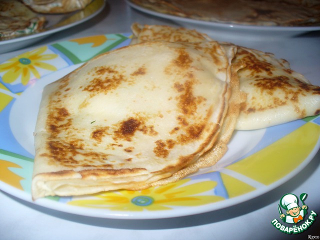 Pancakes with cheese, herbs and bacon