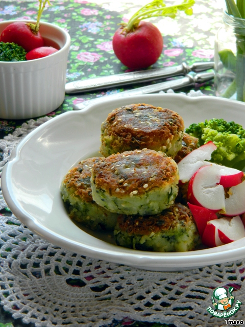 Vegetable balls made from broccoli and potatoes
