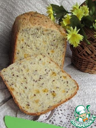 Bread with cheese and flax seeds