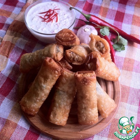 Rolls with rice and vegetables