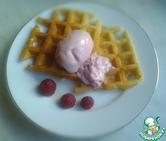 Soft raspberry ice cream