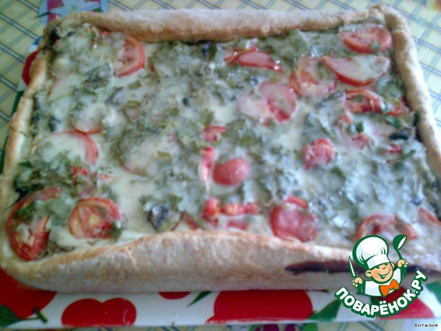 Заливной пирог с грибами и картофелем