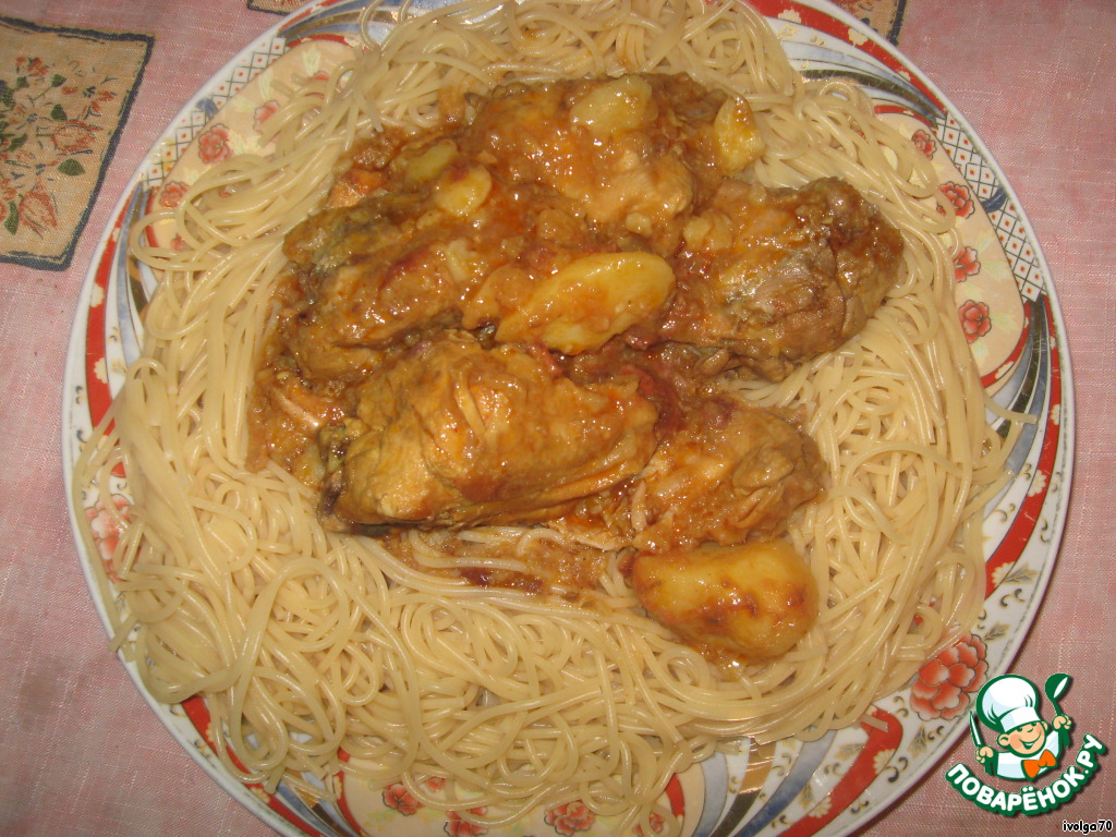 Feed with chicken and potatoes