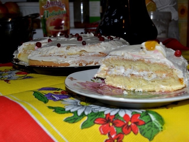 Сочный бисквитный торт