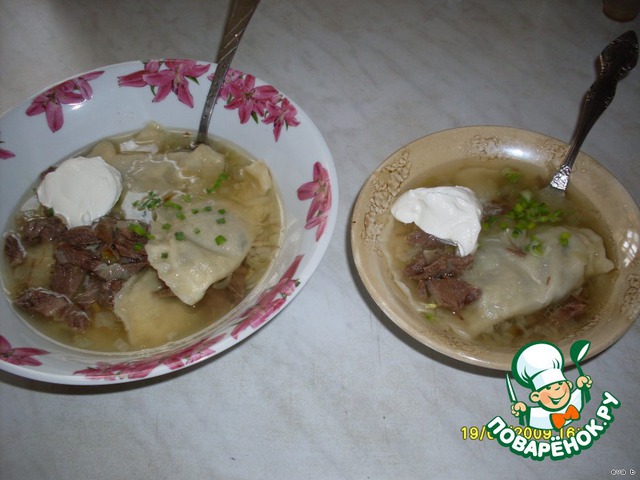 Soup with potato dumplings