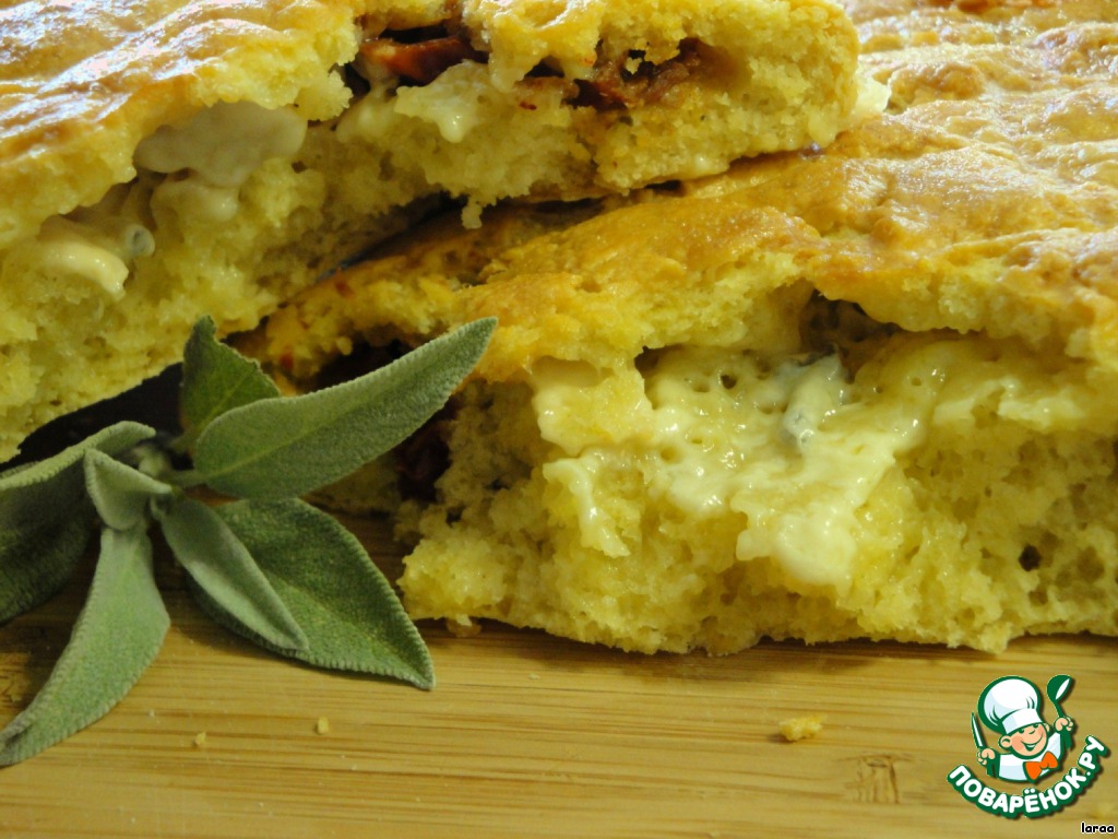 Багет с сырно-томатно-шалфейной начинкой