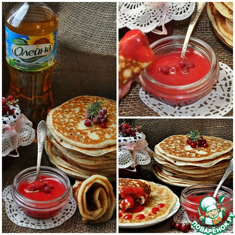Sauce of red currant pancake