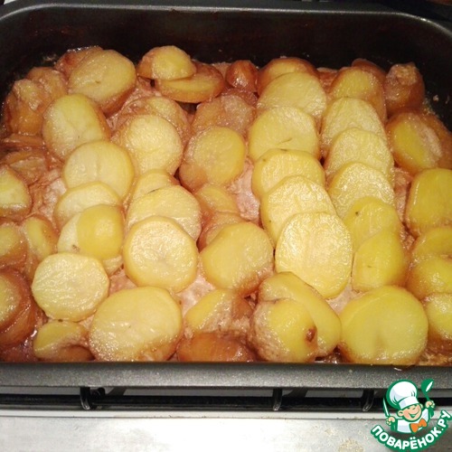 Chicken with potatoes in sauce 