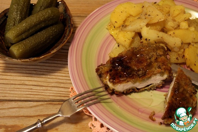 Chicken fillet in cognac-ginger marinade