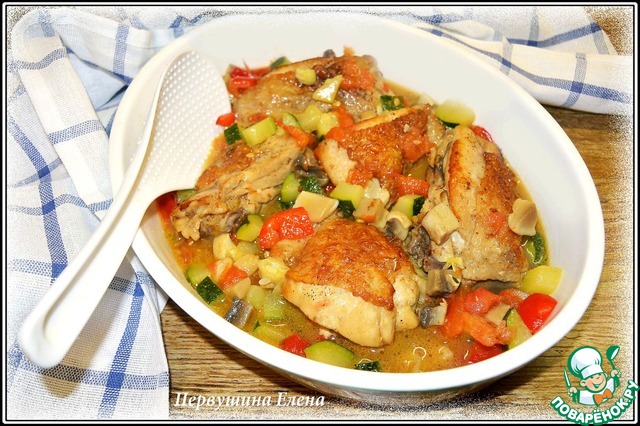 Chicken with vegetables and beer sauce