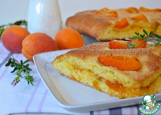Focaccia with apricots