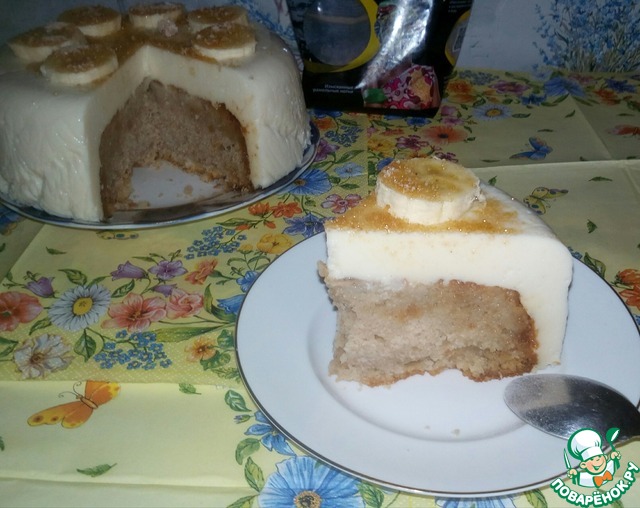 Карамельное пирожное с бананами