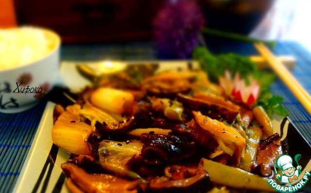 Shiitake mushrooms with vegetables