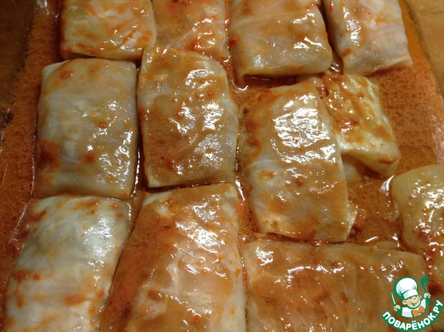 Cabbage rolls with added pumpkin