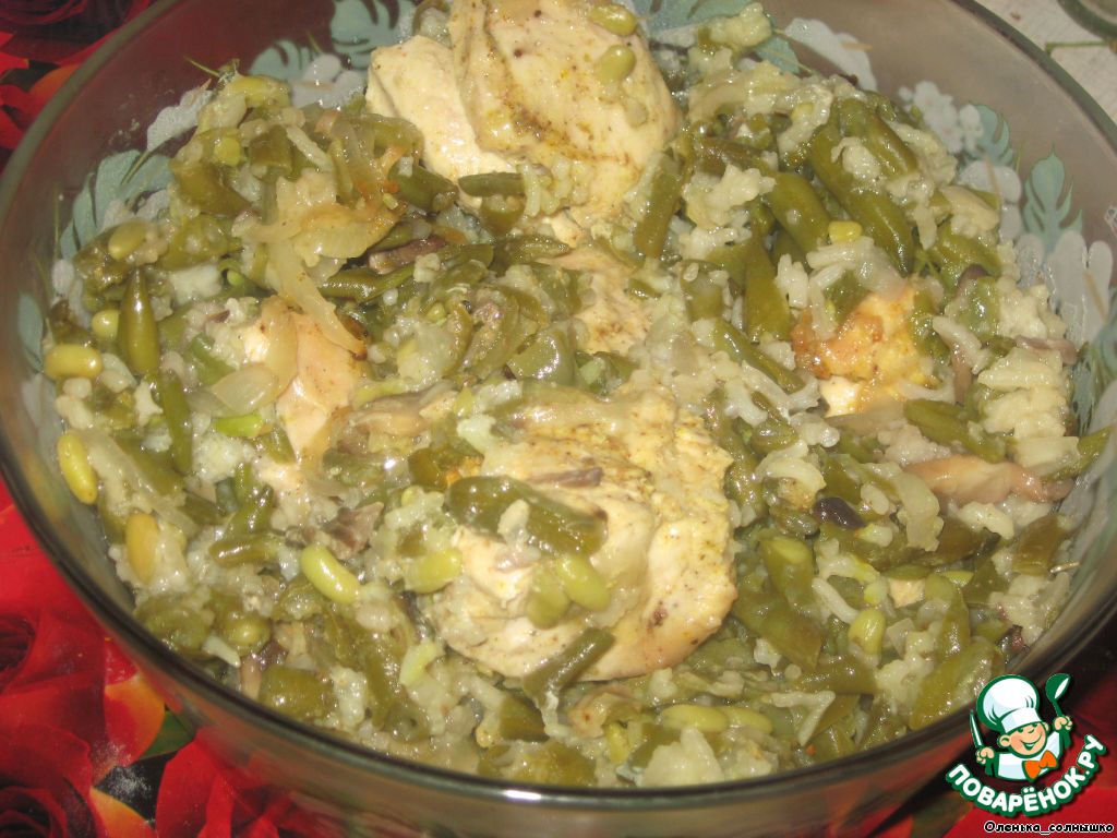 Курочка с рисом и овощами в рукаве