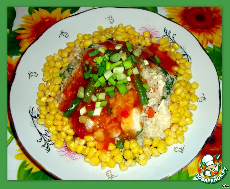 Рис с курицей и овощами