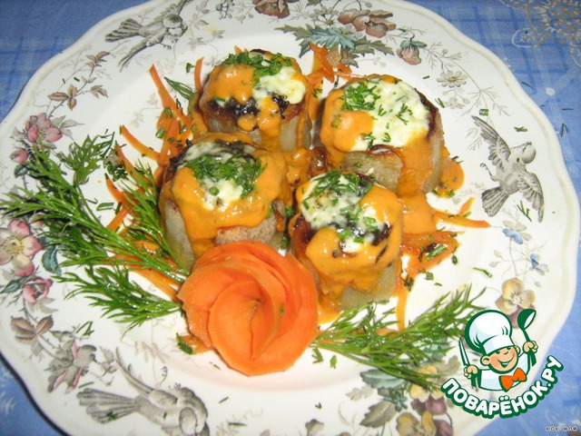 Potatoes baked with soy meat