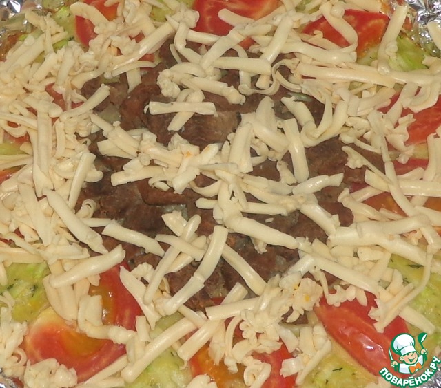 Кабачковый пирог с плавленным сыром