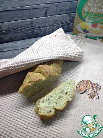 Bread with cereal and flax seeds