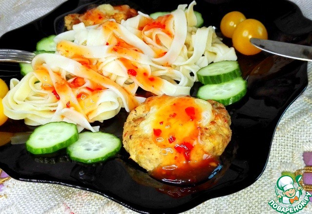 Baked cheesy chicken meatballs