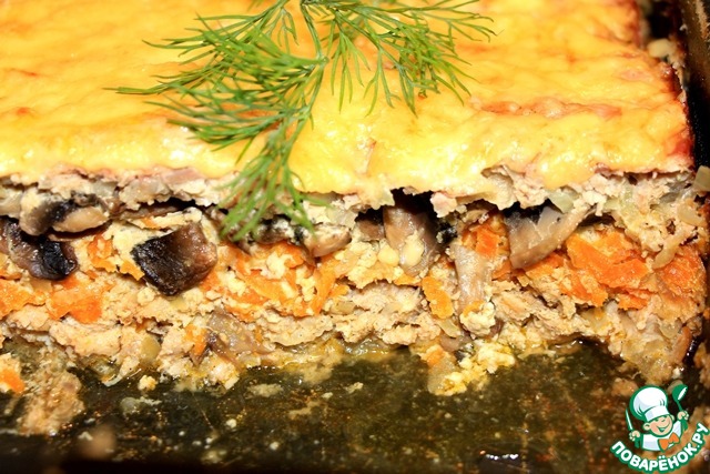 Casserole of Turkey with mushrooms