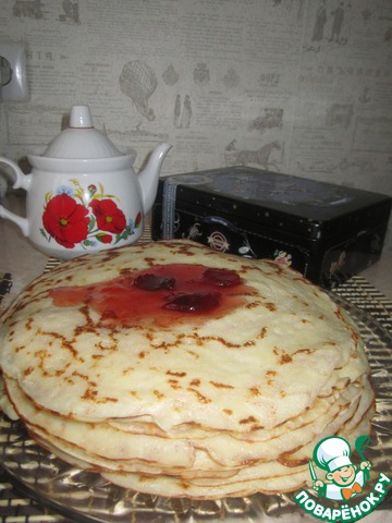 Thin pancakes on kefir