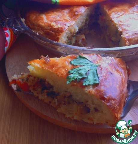 Пирог с грибами и киноа