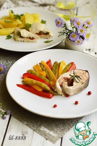 Fish and chicken in the same pan